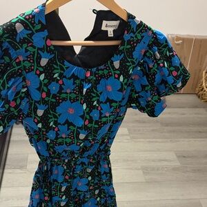 &merci Blue Floral Long Sleeve Dress